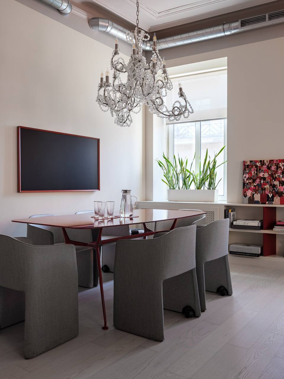 Композитная паркетная доска Quartz Parquet Классик Дуб Скандинавский 1258-57 400-1220×152×5 фото в интерьере